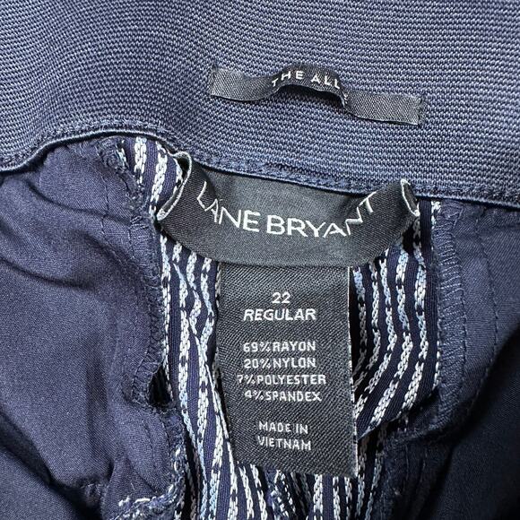 Lane Bryant Navy Blue Dot Stretch Waist Allie Boot Work Casual Dress Pants 22 - Picture 14 of 16